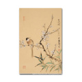 Handmade Natural Scenery Birds Landing on The Branch Flower Chinese Ink Painting Art Decor